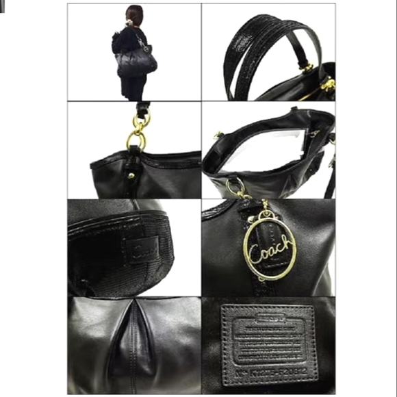 Brand New☆COACH Alexandria☆Large Python Embossed Leather Chain Tote/Shoulder Bag - Picture 7 of 15